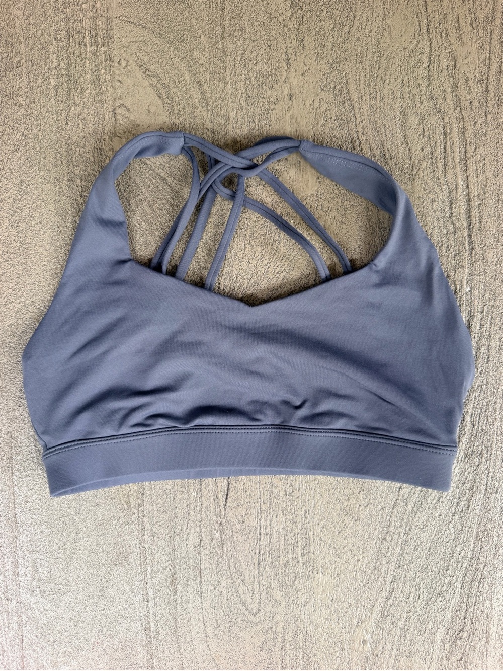 Fabletics Slate Blue Strappy-Back Sports Bra